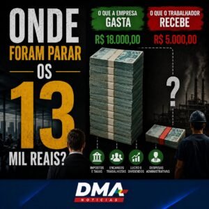 Simulação custo empresa x trabalhador recebe