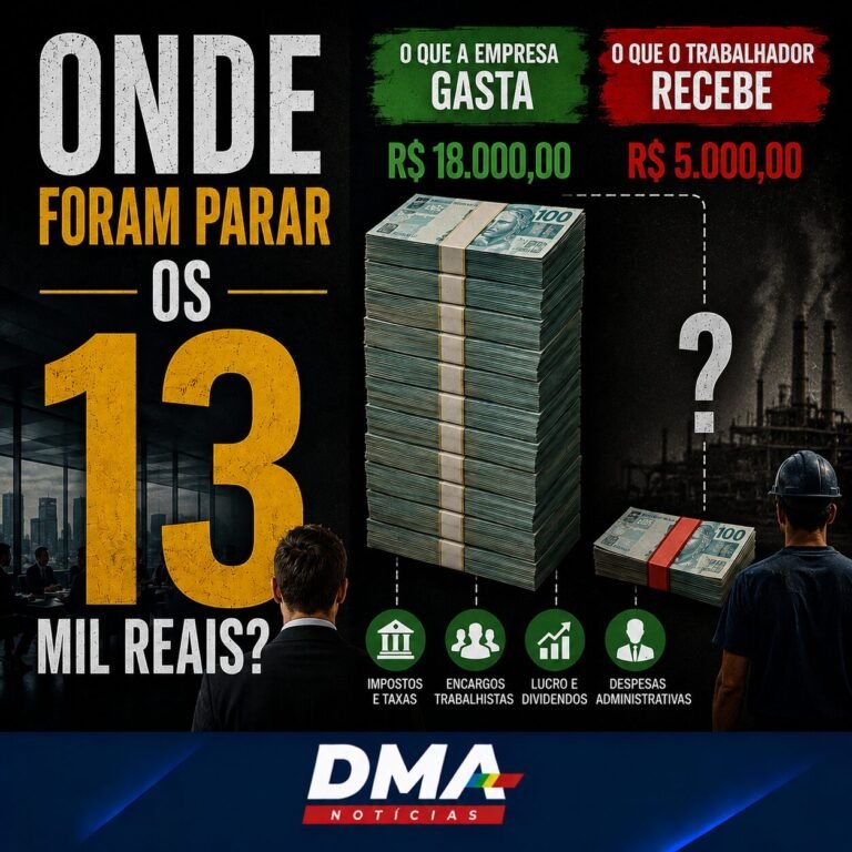 Simulação custo empresa x trabalhador recebe