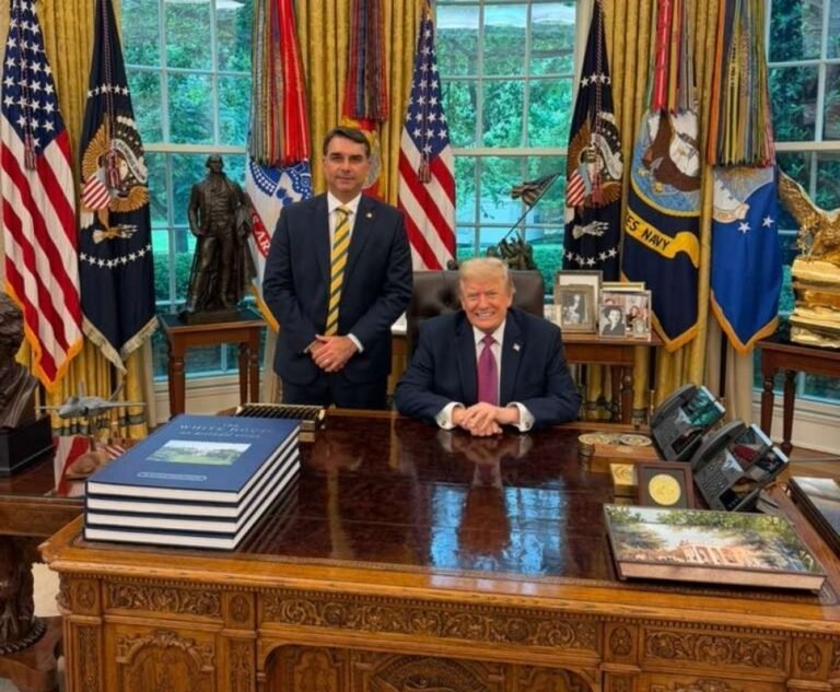 Trump e Flávio Bolsonaro