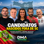 Candidatos Gov SC nascidos fora do estado