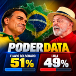 PoderData/Aya: Flávio tem 51% e Lula, 49%, em empate técnico