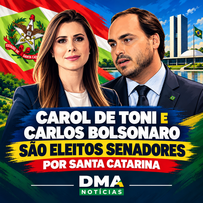 Carol de Toni e Carlos Bolsonaro Eleitos