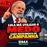 Lula em pôster político dramático